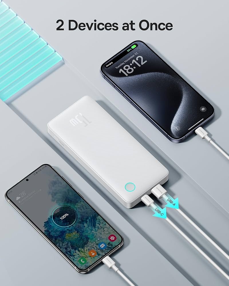 BATERIA PORTÁTIL DEVIA POWER CHANGER 10000MAH 2 USB / MICRO / TIPO-C BRANCO - Imagem 2