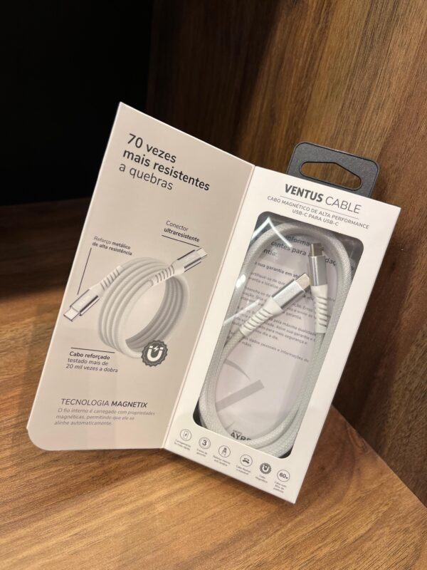 CABO MAGNÉTICO DE ALTA PERFORMANCE ACTIO VENTUS C / C BRANCO 1.5 M - Imagem 2